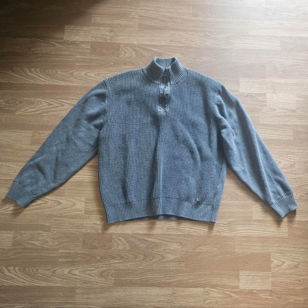 Weatherproof Vintage Men's Gray Quarter Zip Sweater